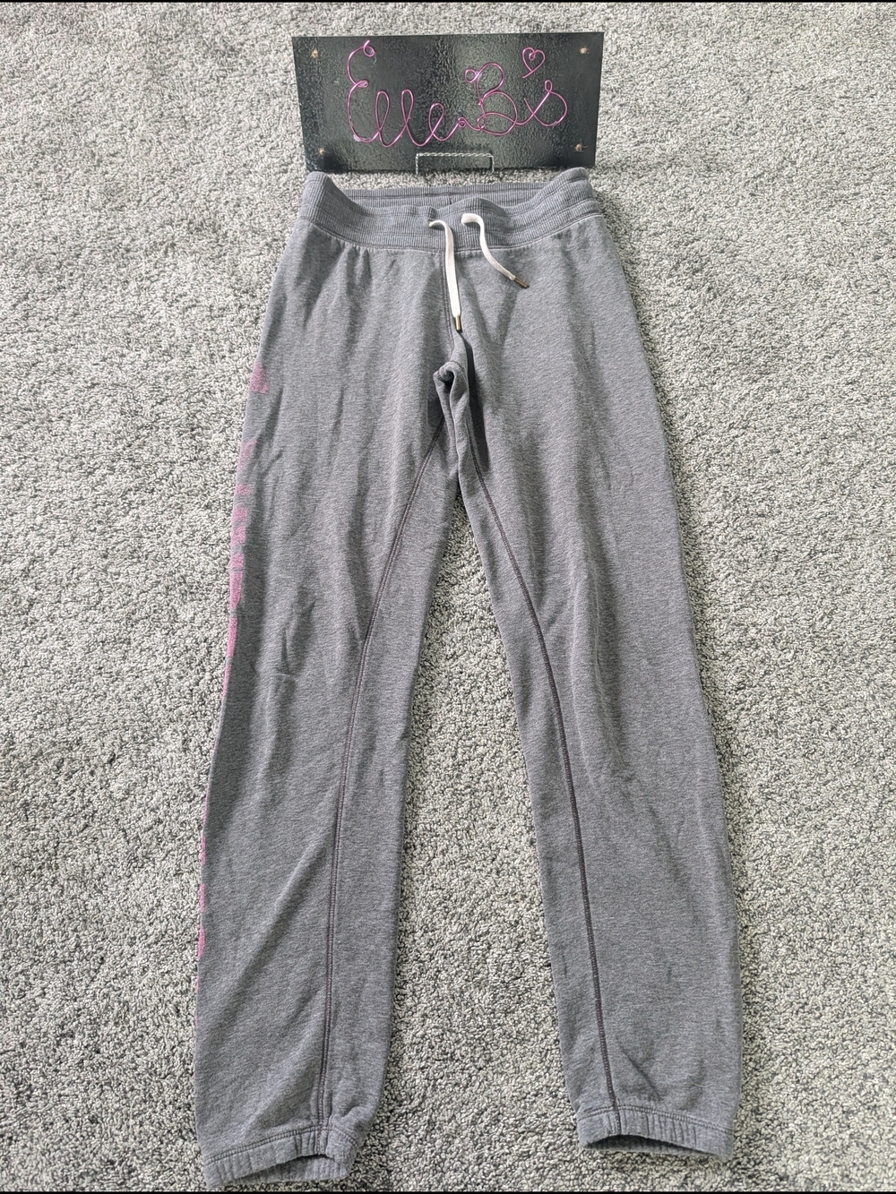Used Condition Under Armour Gray Jogger Sweatpants with Pink Logo